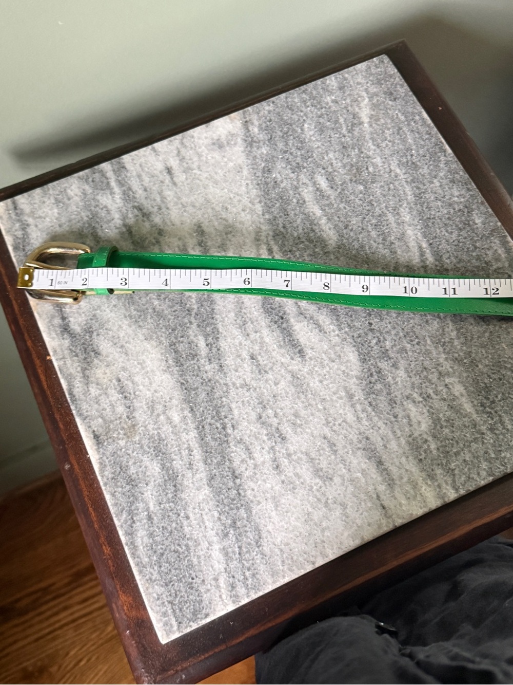 Vintage Green Belt with Gold Buckle - Picture 5 of 6